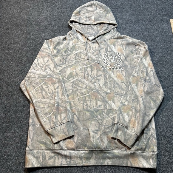 Toyota Camo Sweater Mens 2XL Beige Outdoor Hoodie